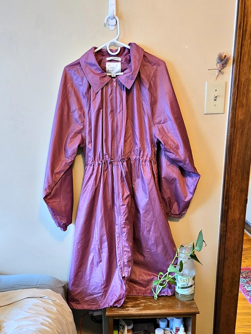 a new day Water-Resistant Pink Trench Coat Size Large Like New